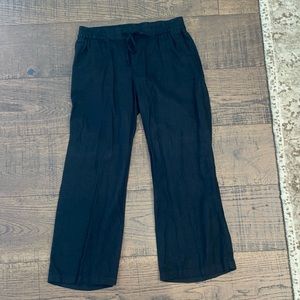 Old Navy Black Linen Wide Leg Pants Size Medium Petite